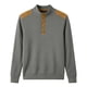 thumbnail image 5 of Ceisia Men's Loose Fit Long Sleeve Henley Shirts with Waffle Knit and Shoulder Color Block Patchwork, Stretch Blend Stand Collar Casual Tops Gifts, 5 of 5