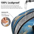thumbnail image 5 of Insulated Lunch Bag for Women, Floral Print Oxford Fabric Lunch Box, Leakproof Thermal Cooler Tote for Work, School & Picnic, Turquoise Marble Pattern, 5 of 5
