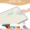 thumbnail image 4 of Height Adjustable Kids Table and 6 Chairs Set – Graffiti Desktop Activity Table with Non-Slip Legs for Toddlers Ages 2-10, Perfect for Daycare, Classroom and Home, 4 of 8