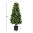 thumbnail image 2 of Poetree 3ft Artificial Topiary Tree 2 Pack Faux Boxwood In Black Plastic Pot Set of 2 for Indoor Outdoor Home Office Decor, 2 of 11