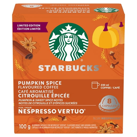 Pumpkin Spice for NESPRESSO VERTUO, Limited Edition, Blonde Roast, Notes Of Pumpkin, Cinnamon, And Nutmeg, Recyclable NESPRESSO Coffee Capsules, Ethically Sourced, 100 g