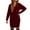 C-Red324, variant on DHFJKG Sweater Dress For Women Knit Jacquard Notch V Neck Long Sleeve Loose Fit Mini Dress Winter Pullover Tunic Above Knee Cozy Dresses