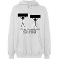 thumbnail image 2 of OXI Hoodie Sweatshirt - It's All Fun And Games, Basic Casual Hoodie for Men's and Women Fleece Hoodie Long Sleeve - White Small, 2 of 3