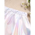 thumbnail image 4 of YONGHS Kids Girls Metallic Skirt Shiny Flared Pleated Skater Miniskirts Dancewear White 5-8, 4 of 7