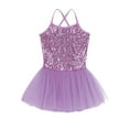 thumbnail image 5 of iiniim Kids Girls' Shiny Sequins Splice Tulle Tutu Princess Dress Leotard Ballet Dance Size 2-12, 5 of 7