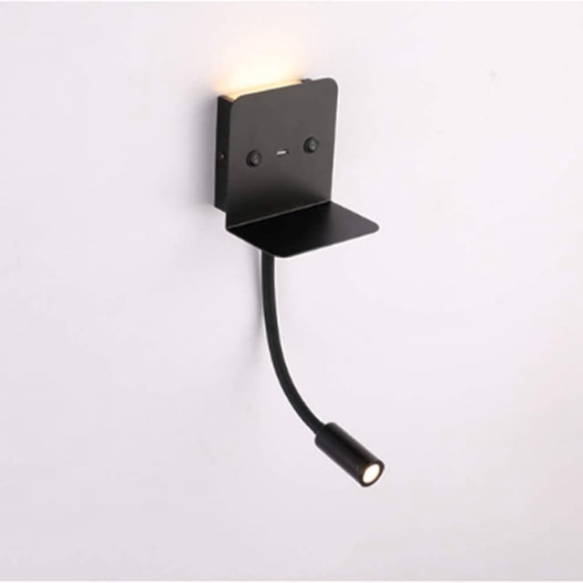 Lámpara de lectura de lámpara de pared LED de 6 W, luz de lectura de tubo suave con interruptor y lámpara de pared de interfaz USB, lámpara de noche de luz blanca cálida, lámpara de noche, iluminación para sala de estar de dormitorio Zhivalor WLJ-4674