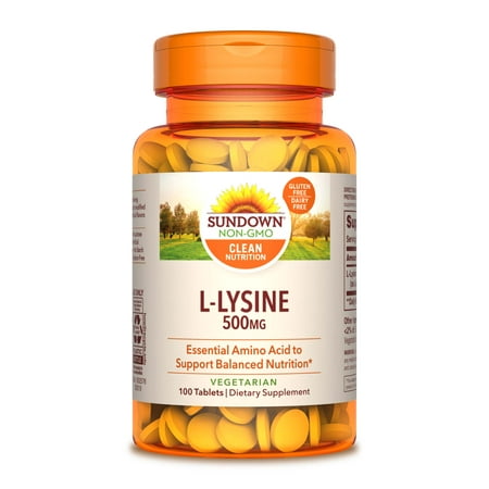 Sundown L-Lysine 500 mg Essential Amino Acids, 100 Tablets