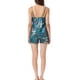 thumbnail image 3 of Conjunto de Lounge de Satén para Mujeres INSPIRE CHIC, Camiseta Sin Mangas, Ropa de Noche, Pijamas, Talla XS, Floral en Azul Marino y Rojo, 3 of 6