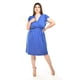 thumbnail image 1 of Vestido de rayas Roman Fashion /Tallas Extras, 8867X-STRP (Azul rayas) azul 42, 1 of 5