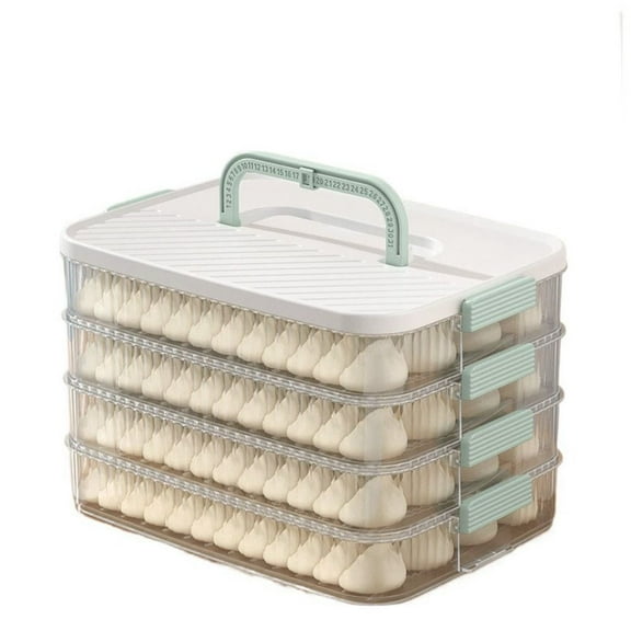 Multi-layer Frozen Dumpling Storage Box Large Capacity Fresh-keeping Food Storage Container with Lid Plastic Wonton Storage Box