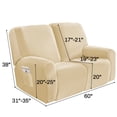 thumbnail image 5 of Lapalife 6-Pieces Recliner Sofa Covers Velvet Stretch Reclining Couch Covers for 3 Cushion Recliner Sofa Slipcovers, Beige, 5 of 9