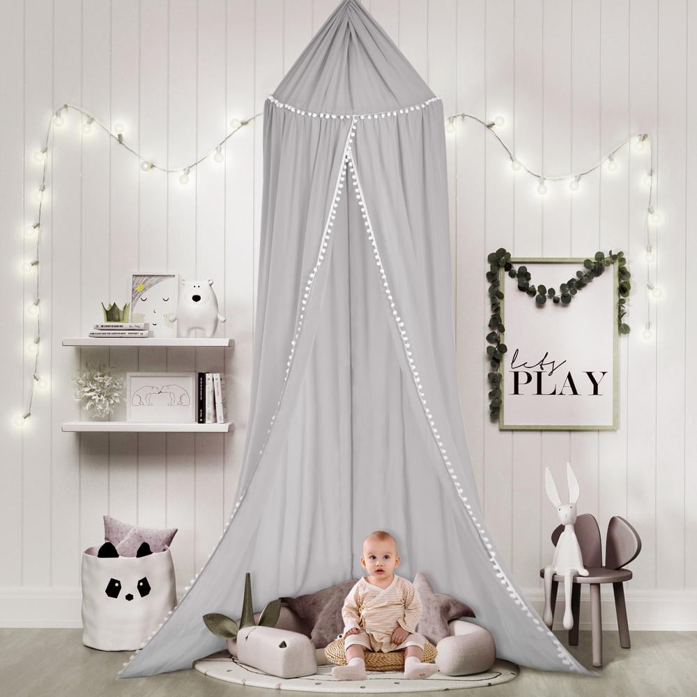 Kids Baby Bed Canopy Chiffon Pom Ball for Mosquito Net Bedding Hanging HomeDecor 
