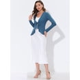 thumbnail image 2 of AllegK Cardigan Dobladillo Rizado RebeDe Punto Frente De CorbaPaMujeres Azul Marino S, 2 of 5