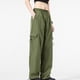 thumbnail image 4 of Amzcrzy Pantalones cargo informales para mujer: cintura elástica con cordón, bolsillos con solapa, estilo paracaídas/harem/jogging, holgados, cintura alta, tallas M-2XL. Verde, 4 of 5