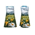 thumbnail image 3 of Bixox Mountain Daisy Meadow Print Women's Sleeveless A-Line Dress with Pockets, Casual Knee-Length Tank Dress for Summer-Large, 3 of 7