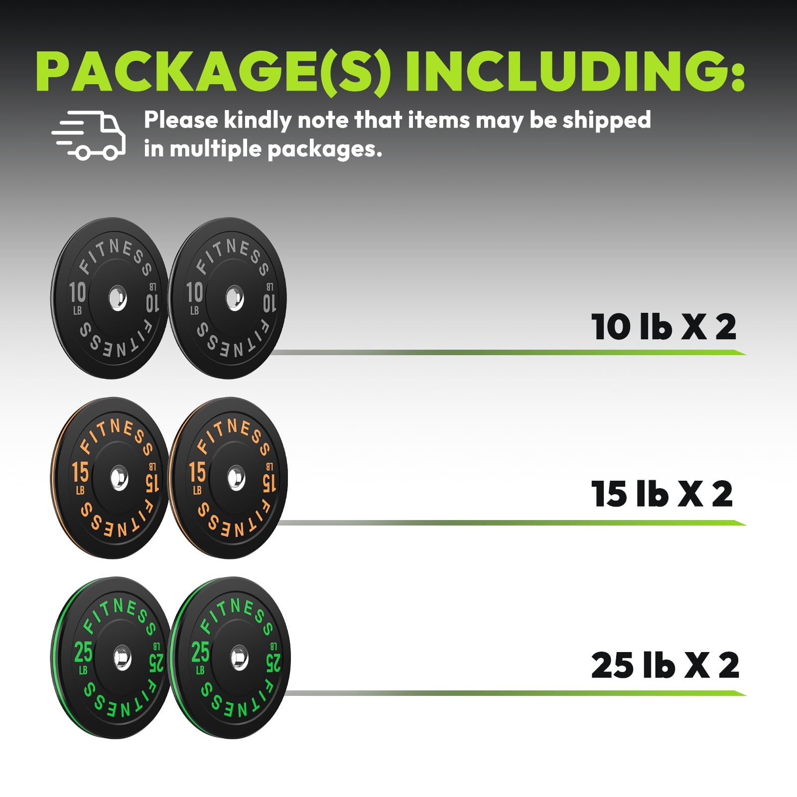 HANDBODE Bumper Plates, Olympic Weight Plates 100 lb Set, Black Rubber Bumper Weights Plate with 2 Inch Steel Insert for Barbell, Colored Standard Strength Trainin