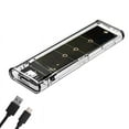 thumbnail image 1 of M.2 NGFF SATA Dual Protocol SSD Case Clear USB Type C 10Gbps PCI-E M2 SSD Transparent External Enclosure Hard Disk Box, 1 of 6
