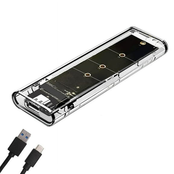 M.2 NGFF SATA Dual Protocol SSD Case Clear USB Type C 10Gbps PCI-E M2 Transparent External Enclosure Hard Disk Box