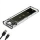 thumbnail image 1 of Carcasa para SSD M.2 NGFF SATA de Doble Protocolo Transparente con Puerto USB Tipo C, 10 Gbps, PCI-e M2 SSD, Carcasa Externa Transparente para Disco Duro, 1 of 5