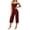 Wine, variant on Women's Soft 2 Piece Athletic Outfits Solid Color Crop Cami Tops and Stretch Capri Wide Leg Pants Daily Workout Yoga Matching Sets Wine
