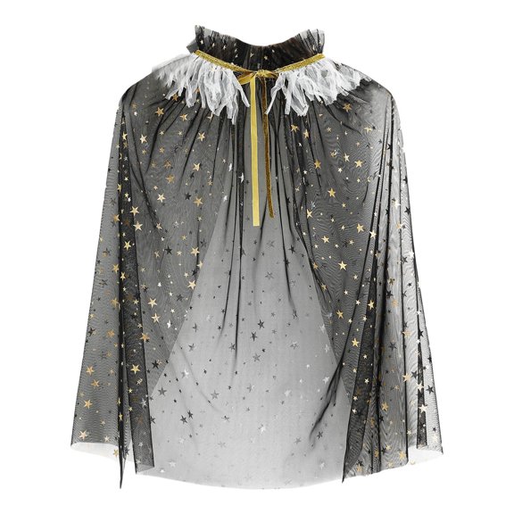 Bjutir Toddler Boys Girls Coat Warm Lace Up Cape Party Robe Kids Holiday Party Tulle Princess Cloak Fashion Outwear Black