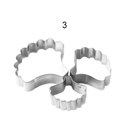 

didaw 3Pcs/Set Stainless Steel Star Petal Shape DIY Hand-made Biscuit Baking Mold