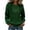 Dark Green, variant on Women’s Cable Knit Crewneck Sweater with Shamrock Embroidery Long Sleeve Casual Pullover Soft Textured Knitwear Green XL