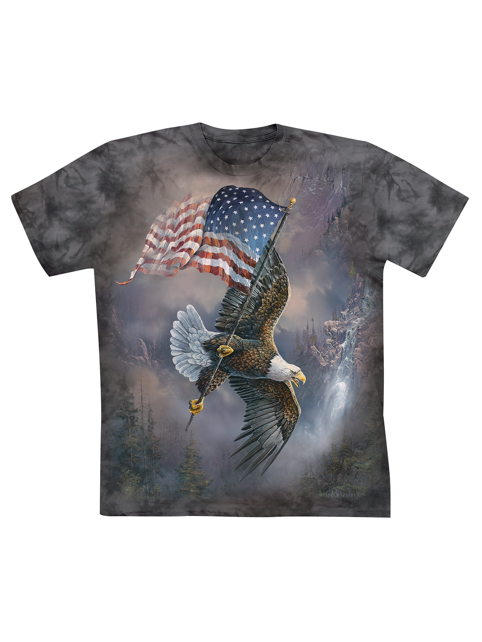 Flag-Bearing Eagle T-Shirt Hooded with A Pocket Rope Hat Customization Fashion Novelty 3D Mens