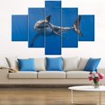 thumbnail image 4 of TISHIRON 5PCS Framed Animal Canvas Wall Art Set,50"x24" White Shark Landscape Canvas Art Decor, 4 of 7