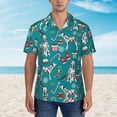 thumbnail image 4 of Dalmatian Dogs Christmas Hawaiian Shirts For Men, Summer Short-Sleeve Relaxed-Fit Button-Down Shirts Medium, 4 of 9