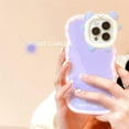 thumbnail image 6 of Cute Women Case for iPhone 14 Pro, Kawaii Phone Case for iPhone 14 Pro with Sweet Candy Color Back and Curly Wave Frame, Lovely Purple Girly Case for iPhone 14 Pro Soft TPU Shockproof, 6 of 14