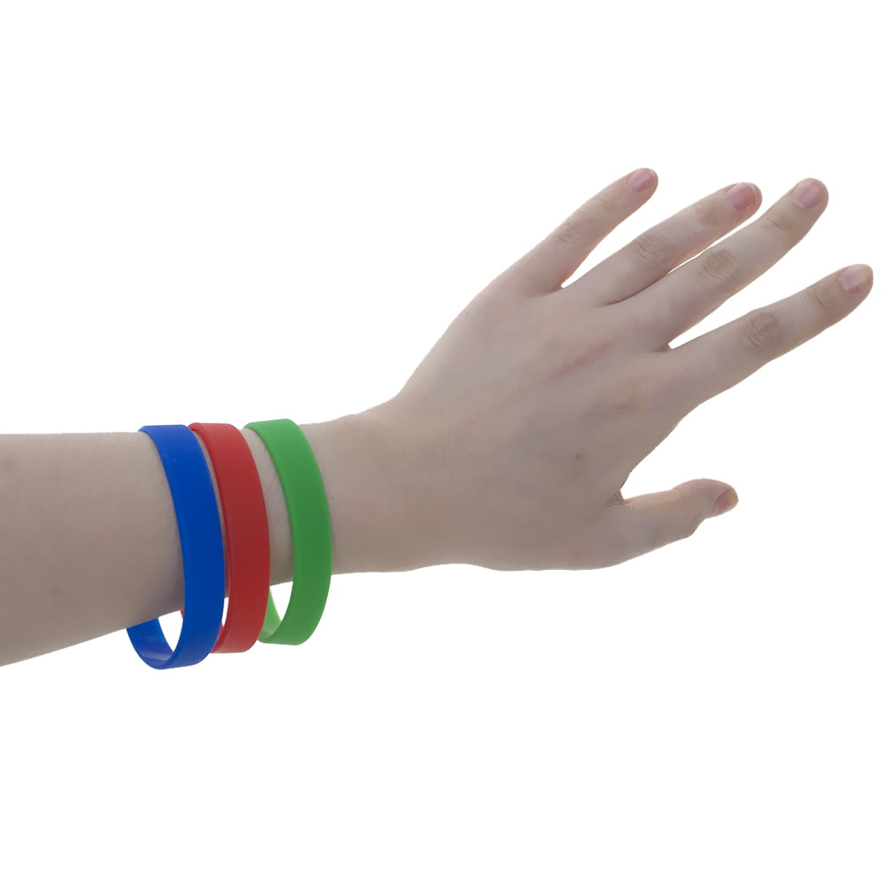 10 Pcs Mixed-Color Silicone Hand Wrist Band Bracelet Children Adult Party Favor