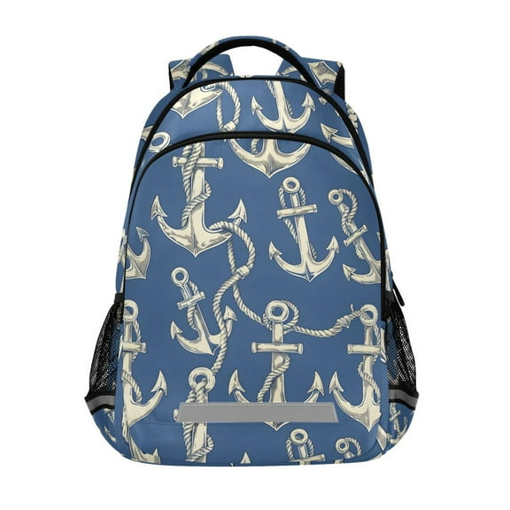 ALAZA Anchors on Blue Backpack Elementary School Bag Bookbag Travel Rucksack