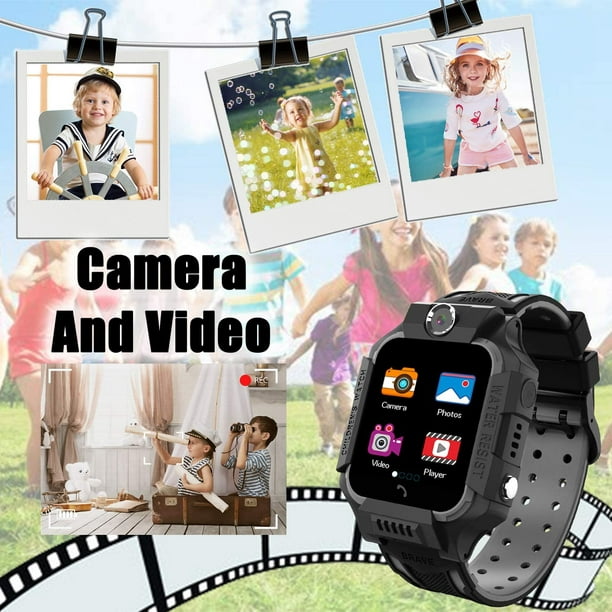 Montre Connectée Enfant GPS, Montre Intelligente Enfant avec SOS  Conversation Bidirectionnelle, Jeu Caméras Mode Silencieux, Montre GPS  Enfant Tracker