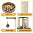 thumbnail image 3 of Infans 41" Rattan Cat Tree Cat Activity Tree w/Napping Perch & Hanging Rope, 3 of 6