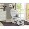 Angel Line Windsor Glider and Ottoman, White Finish and Gray Chevron Cushion new