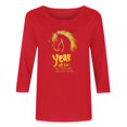 thumbnail image 5 of TaTaai Womens 2026 New Year Celebration Print Three Quarter Sleeve Top Round Neck Casual Blouse Holiday Festival Party Wear Gift, 5 of 5