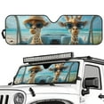 thumbnail image 2 of Uorisanigo Windshield Sun Shade,Car Sunshade for Rubicon Sahara TJ JK JKU 2 Door & 4 Door,Beach Giraffe Driving Print Sun Shade Windshield Cover for Jeep,UV Ray & Heat Block Heat Shield, 2 of 7