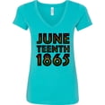 thumbnail image 3 of Inktastic Juneteenth 1865 Women's V-Neck T-Shirt, 3 of 5