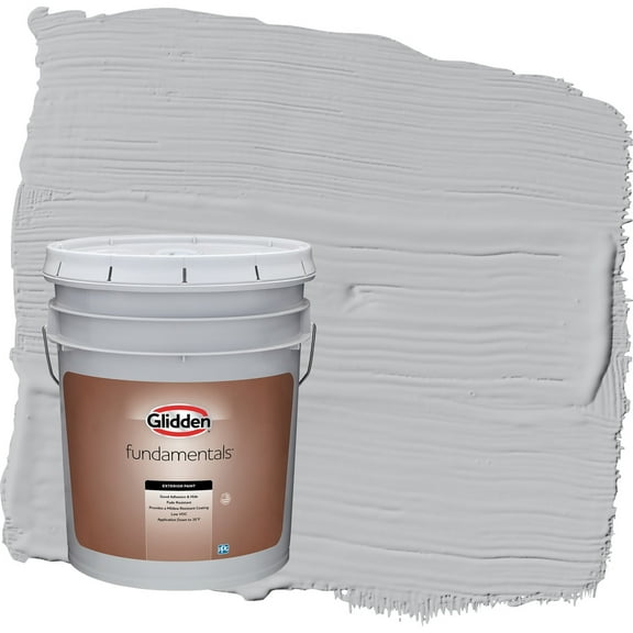Glidden Fundamentals Whirlwind / Gray Flat Exterior Paint, 5 Gallon
