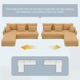 thumbnail image 4 of EUROCO 1300LBS 87" Modern L-shaped Sectional Sofa Couch, 4 Seat Corduroy Couch with Reversible Chaise and Pillows, Upholstered Convertible Sleeper Couch for Living Room, Apartment, Office, Yellow, 4 of 11