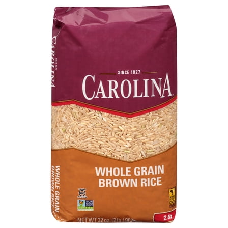Carolina Whole Grain Brown Rice, Long Grain Rice, 2 lb Bag
