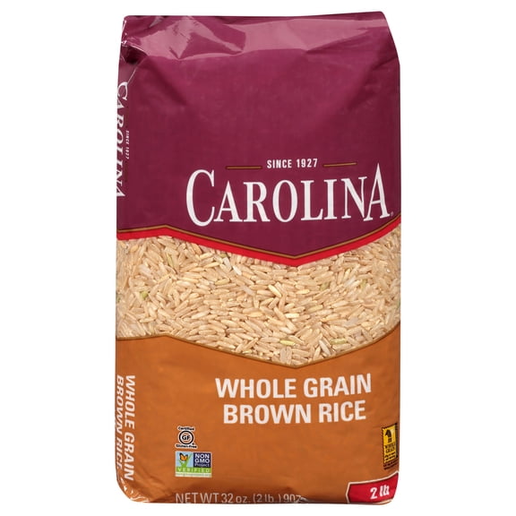 Carolina Whole Grain Brown Rice, Long Grain Rice, 2 lb Bag