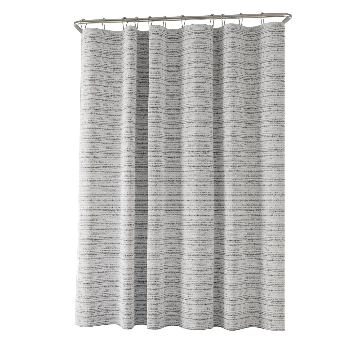 Hometrends Perry Woven Fabric Shower Curtain, Grey
