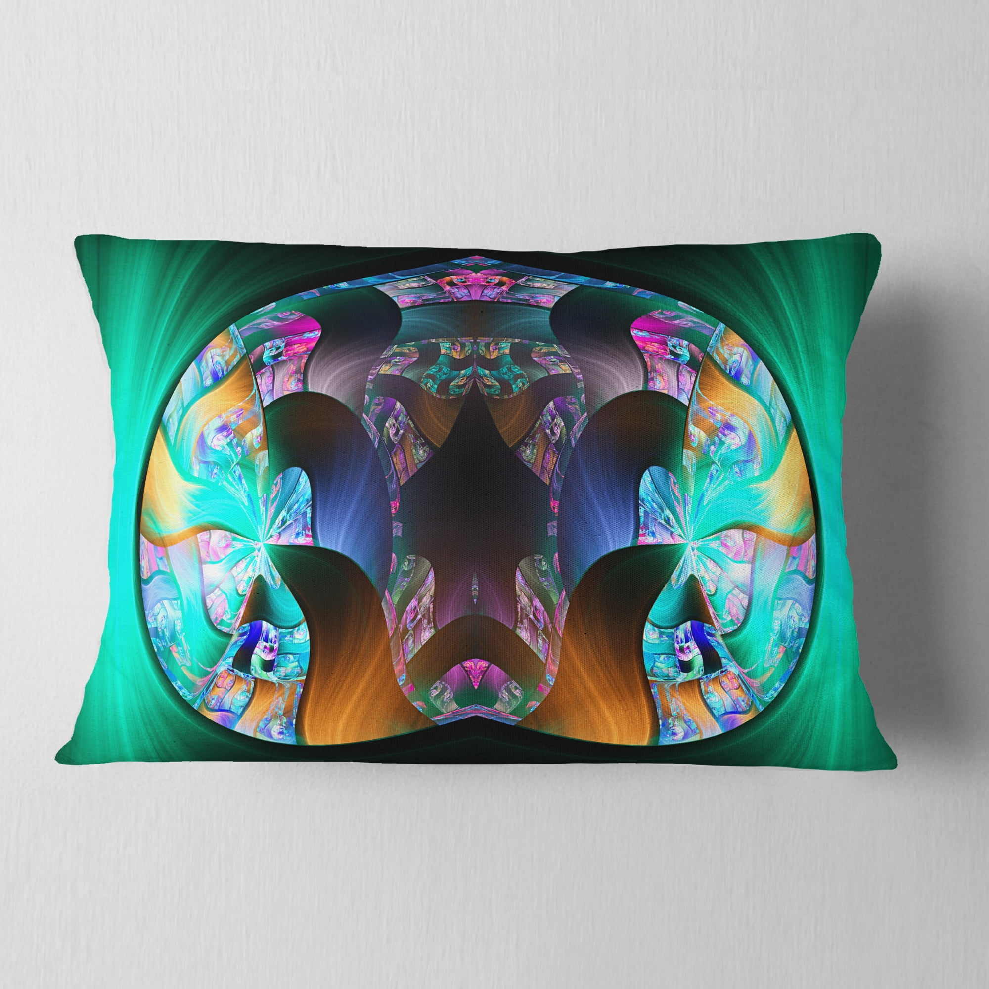 Designart Blue Capsule in Plasma - Abstract Throw Pillow - 12x20