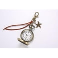 thumbnail image 3 of Retro Flip Quartz Pocket Watch Keychain Glass Cover Leather Rope Portable Pendant Timepiece for Men and Women, 3 of 4