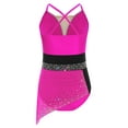 thumbnail image 4 of CHICTRY Robe de Patinage Artistique pour Filles, Bretelles Spaghetti, Jupe de Ballet, Rose Vif 14, 4 of 7