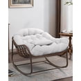 thumbnail image 2 of Outdoor Rocking Chair - Oversized White Wicker Papasan with Cushion, for Patio/Balcony/Bedroom | Egg Rocker, No Ottoman, 2 of 8