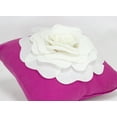 thumbnail image 3 of Fennco Styles Large Felt 3D Rose Decorative Throw Pillow Cover & Insert 17 x 17 Inch - Magenta, 3 of 5