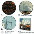 thumbnail image 3 of Designart "Analytic Drawing Of Electrical Power Lines" Power Lines Floater Framed Canvas Wall Art, 3 of 5